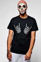 Boohoo Halloween Skeleton Hand Print T-shirt