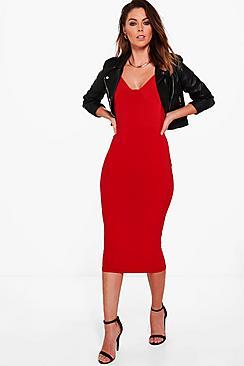 Boohoo Suzanne Slinky Seam Detail Strappy Midi Dress
