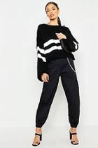 Boohoo Petite Stripe Wide Sleeve Sweater