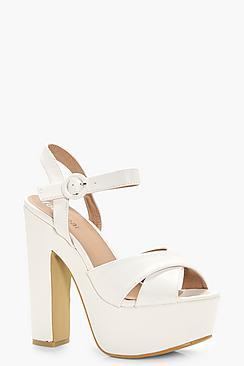 Boohoo Madison Cross Strap Platform Heels