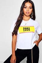 Boohoo Petite 1990 Slogan Tee