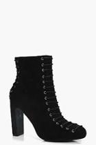 Boohoo Daisy Lace Up Front & Back Ankle Boot