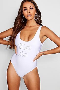 Boohoo Paris Hilton That's Hot Scoop Back Swimsuit