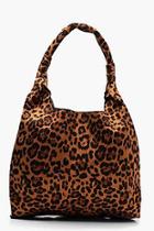 Boohoo All Over Leopard Slouch Hobo Bag