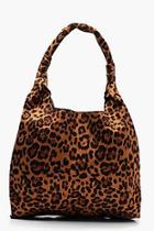 Boohoo All Over Leopard Slouch Hobo Bag