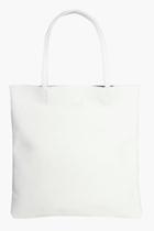 Boohoo Hope Crosshatch Shopper Bag White