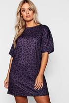 Boohoo Plus Leopard T-shirt Dress