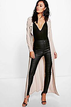 Boohoo Eve Slinky Maxi Trench
