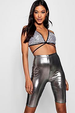 Boohoo Katya Holographic Cycling Shorts