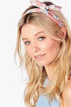 Boohoo Ellie Floral Bend Tie Headscarf