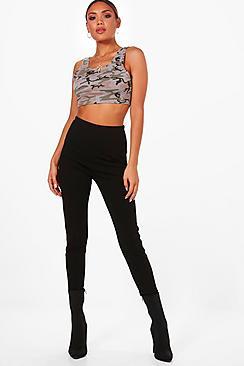 Boohoo Poppy High Waist Crepe Leggings