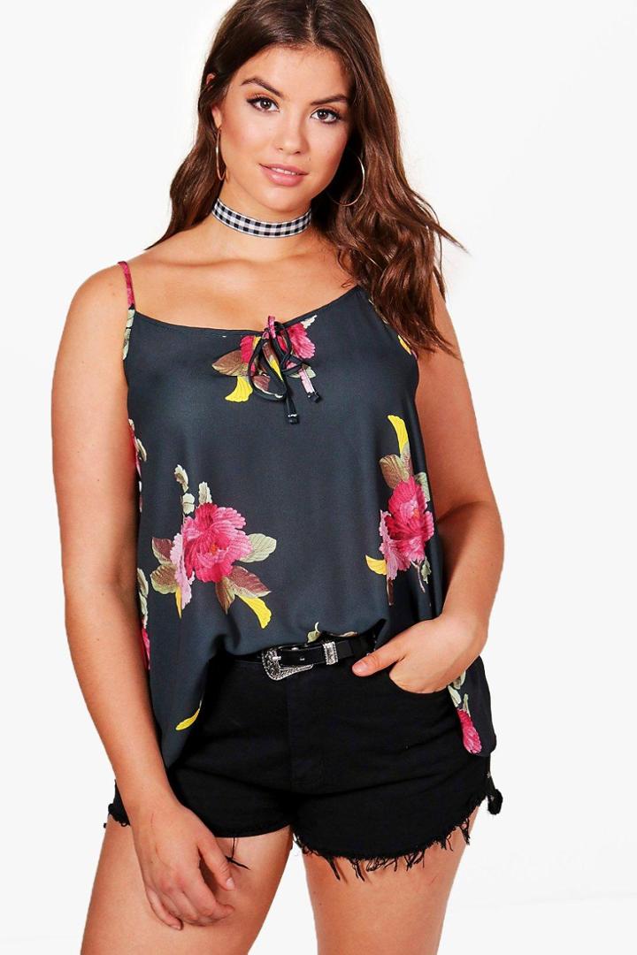 Boohoo Plus Kirsty Floral Cami Top Multi