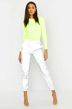 Boohoo Tall Reflective Fabric Joggers