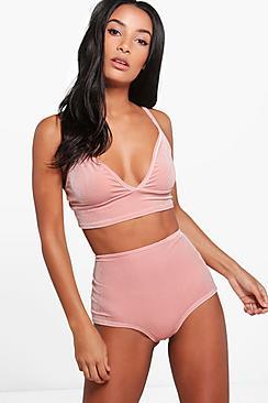 Boohoo Willow H/w Velvet Knickers