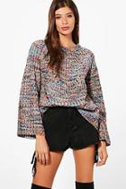 Boohoo Kerry Space Dyed Flared Sleeve Jumper