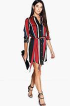 Boohoo Rebecca Striped Shirt Dress