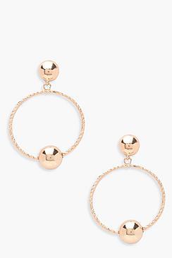 Boohoo Jade Twisted Hoop With Ball Detail