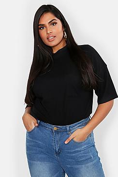 Boohoo Plus Basic Rib Pocket Detail T-shirt