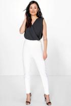 Boohoo Natalie Skinny Trouser Cream