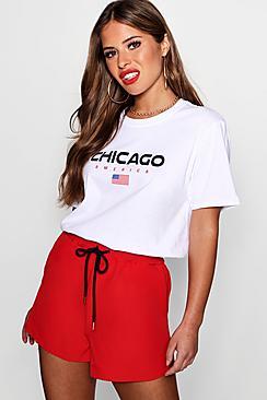 Boohoo Petite Laura Chicago Slogan Printed T-shirt