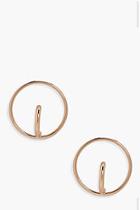 Boohoo Charlotte Stud Circle Loop Earrings