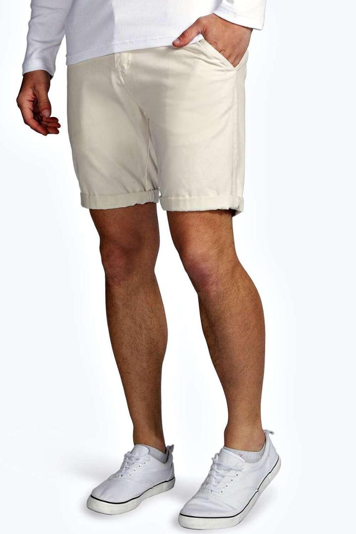 Boohooman Chino Shorts Stone