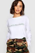 Boohoo Game Changer Long Sleeve Slogan T-shirt