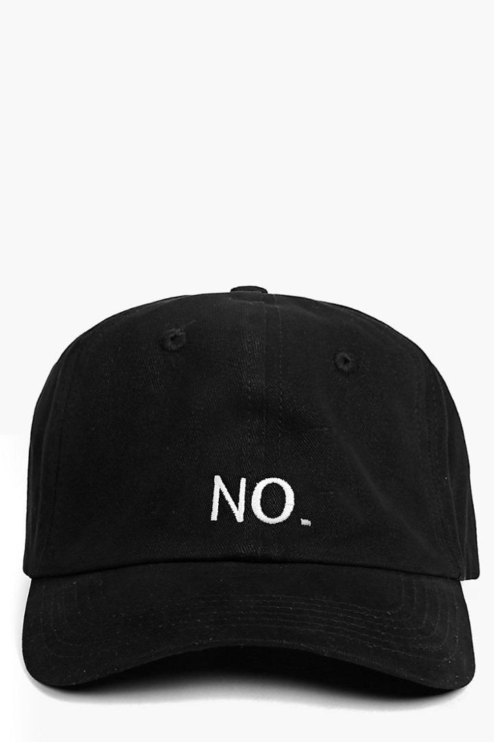 Boohoo No. Slogan Baseball Cap Black