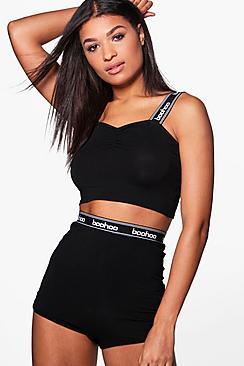 Martha Boohoo Branded Jersey Shorts