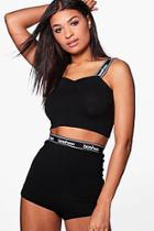 Martha Boohoo Branded Jersey Shorts