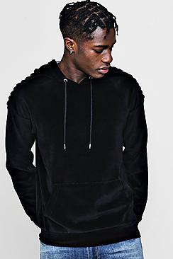 Boohoo Biker Velour Hoodie