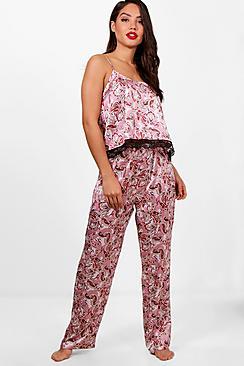Boohoo Isabelle Paisley Print Cami & Trouser Set