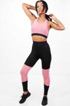 Boohoo Elisse Fit Mesh Insert Running Leggings Pink