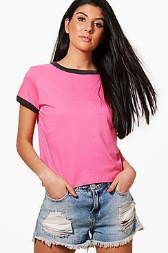 Boohoo Heather Contrast Ringer T-shirt