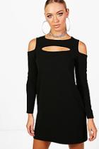 Boohoo Mary Cold Shoulder Cut Out Shift Dress