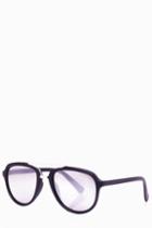 Boohoo Matte Black Aviator Sunglasses With Gold Trim Black