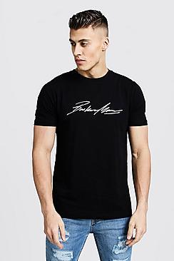 Boohoo Man Autograph Iridescent Print T-shirt