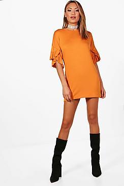 Boohoo Jodie Frill Sleeve Shift Dress