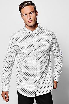 Boohoo Polka Dot Long Sleeve Shirt
