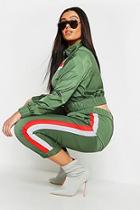 Boohoo Plus Stripe Shell Tracksuit Joggers
