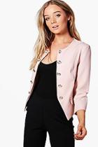 Boohoo Ella Button Detail Woven Blazer