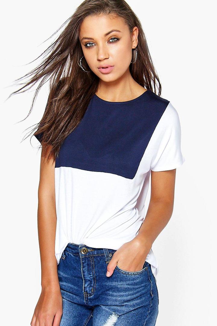 Boohoo Tall Lulu Colour Block Tee Multi