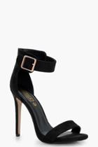 Boohoo Heather 2 Part Heel With Buckle Detail Black