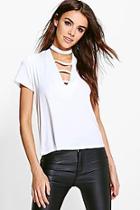 Boohoo Jordan Cage Front Choker Tee
