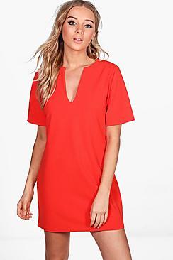 Boohoo Becky Formal Boxy Clean Cut Shift Dress