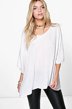 Boohoo Jenny Oversized Dip Back Blouse