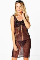 Boohoo Boutique Lucy Scoop Back Metallic Knit Beach Dress