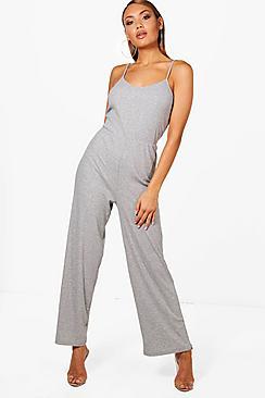 Boohoo Ella Ribbed Jumpsuit