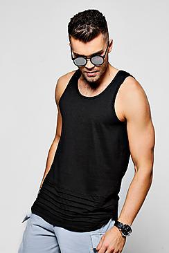 Boohoo Longline Ribbed Vest With Back Print