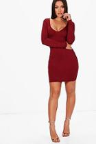 Boohoo Regan Sweetheart Long Sleeved Bodycon Dress